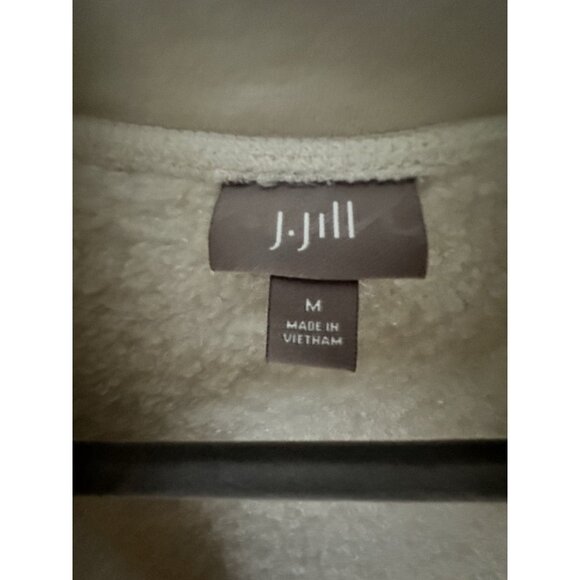 J.Jill Women's Size M Cozy Ivory Faux Sherpa Fuzzy Fleece Zip Up Jacket NWOT - Picture 4 of 5